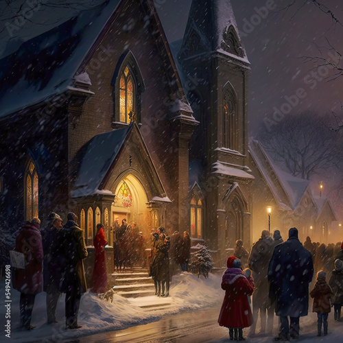 Parishioners heading to Christmas Eve Midnight Mass