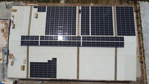 solar panels shot with drone