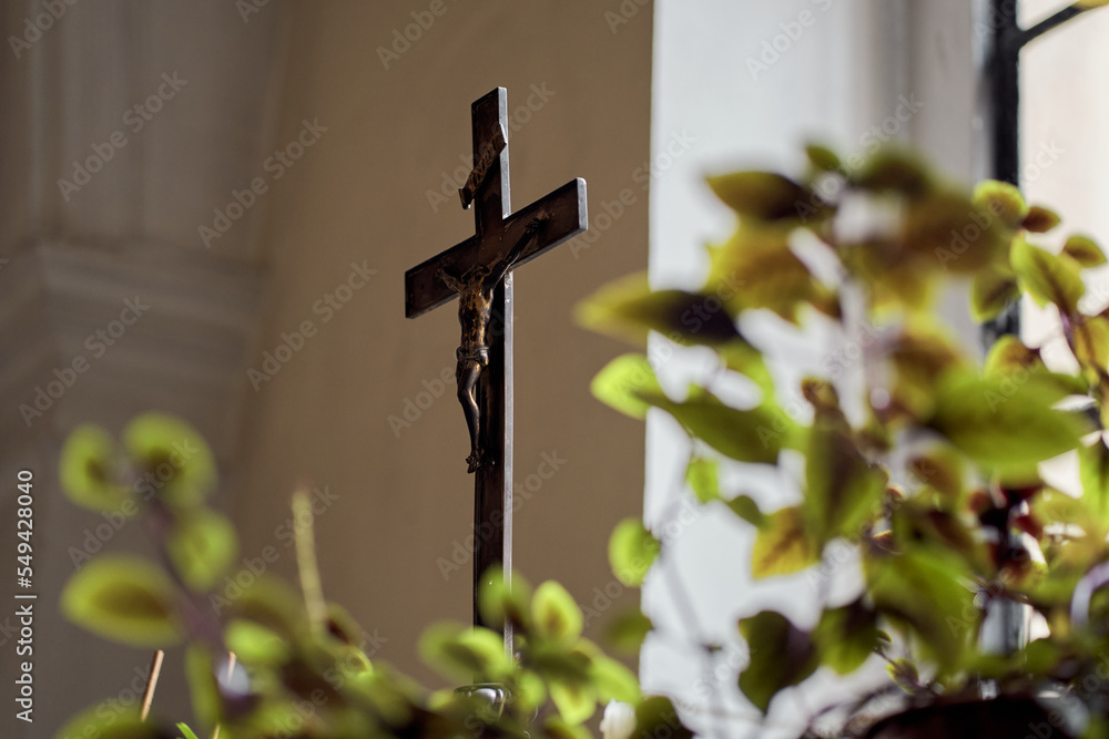 Cross in the church in Poland