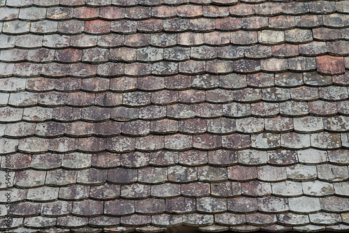 Ruined tiles on the old house.
