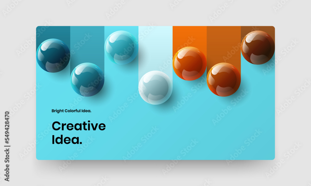 Modern 3D balls postcard concept. Creative corporate cover design vector illustration.