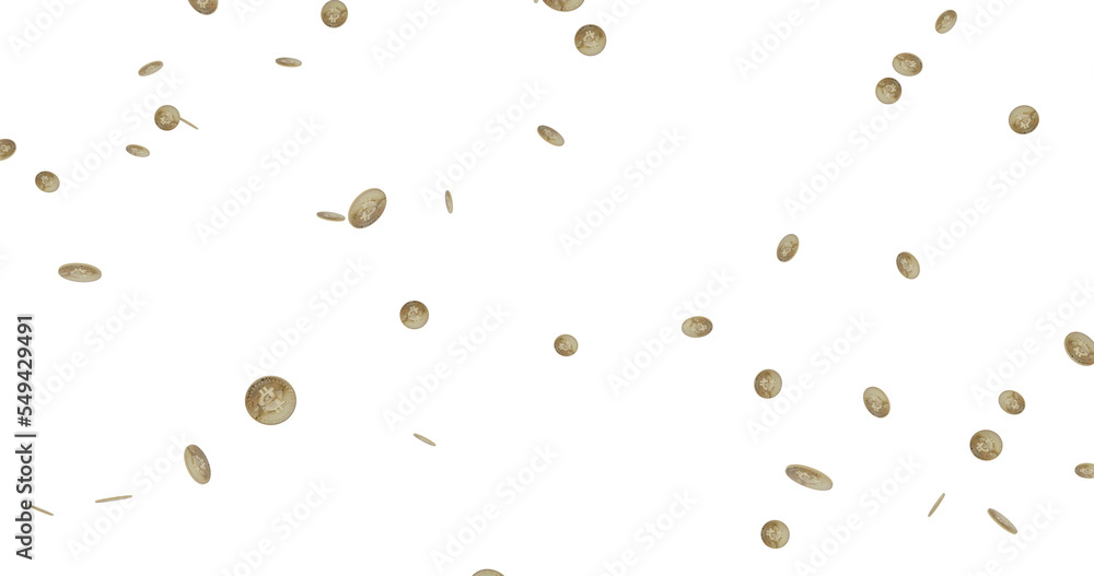 rain of gold bitcoin coins.