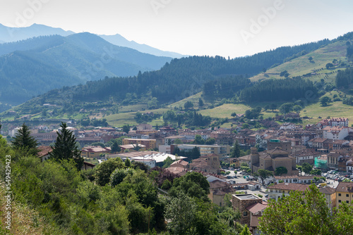 View of the Cantabrian town of Potes, Cantabria-Spain.