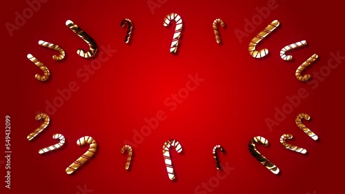Golden Candy Canes on Red