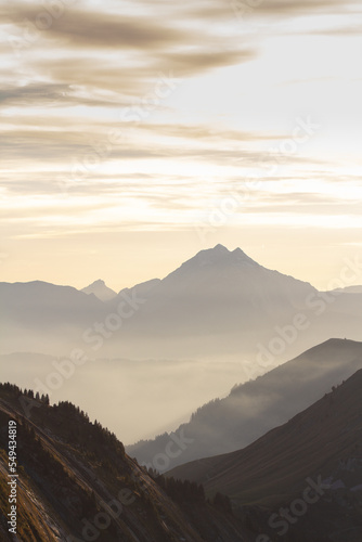 Swiss alps sunset