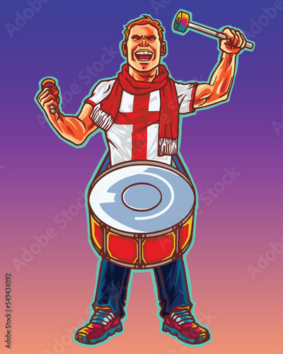 England Football Supporter Cartoon Character