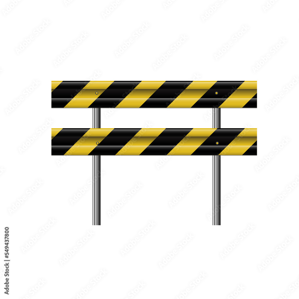 Short Yellow and Black Road barriers, Under construction vector ...