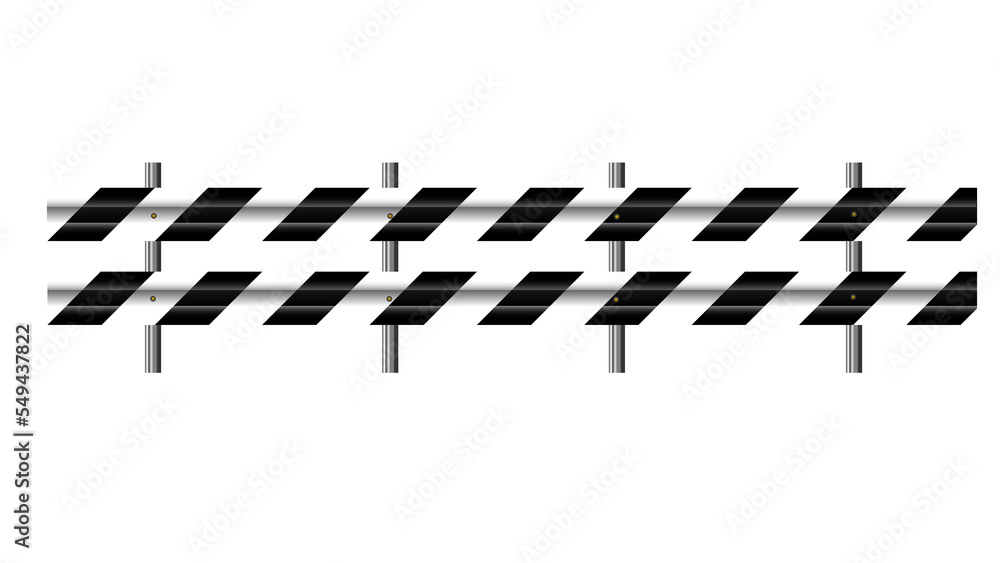 Long White and Black Road barriers, Under construction vector isolated ...