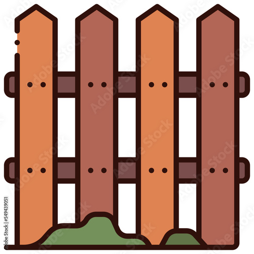 picket wooden fence illustration