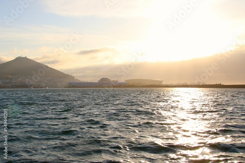 Sonnenuntergang auf dem Atlantik bei Kapstadt Südafrika 