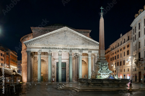 Night view of Pantheon in Rome
