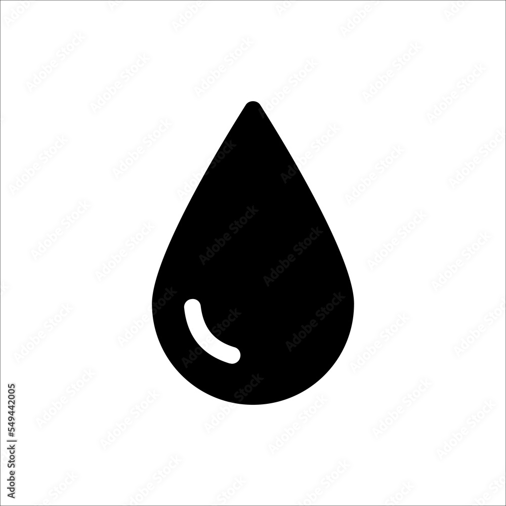 water icon, flat vector illustration on white background. water icon, flat vector illustration on white background.
