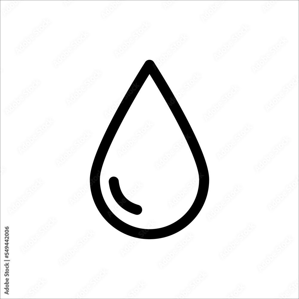 water icon, flat vector illustration on white background. water icon, flat vector illustration on white background.