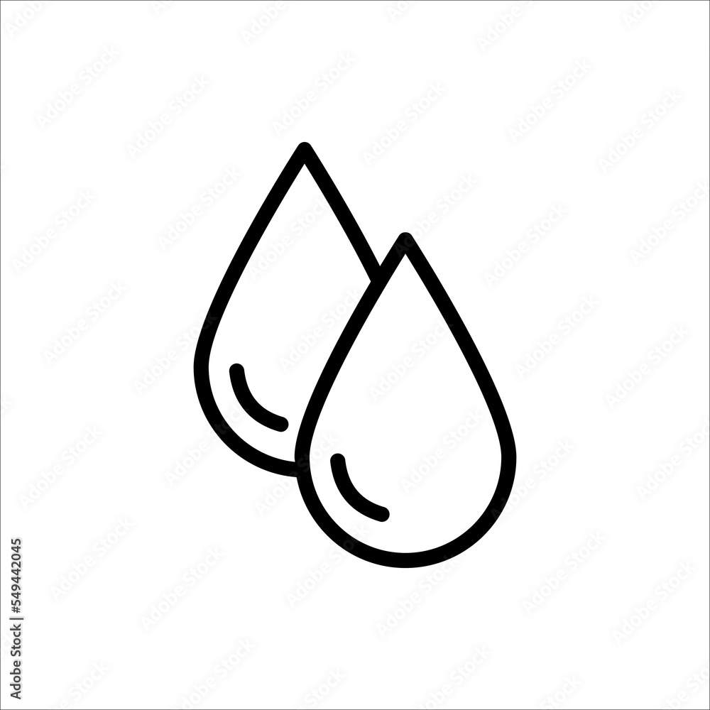 water icon, flat vector illustration on white background. water icon, flat vector illustration on white background.