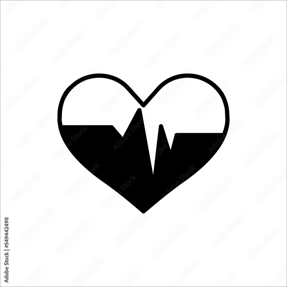 Heartbeat / heart beat pulse flat vector icon. Heartbeat / heart beat pulse flat vector icon.
