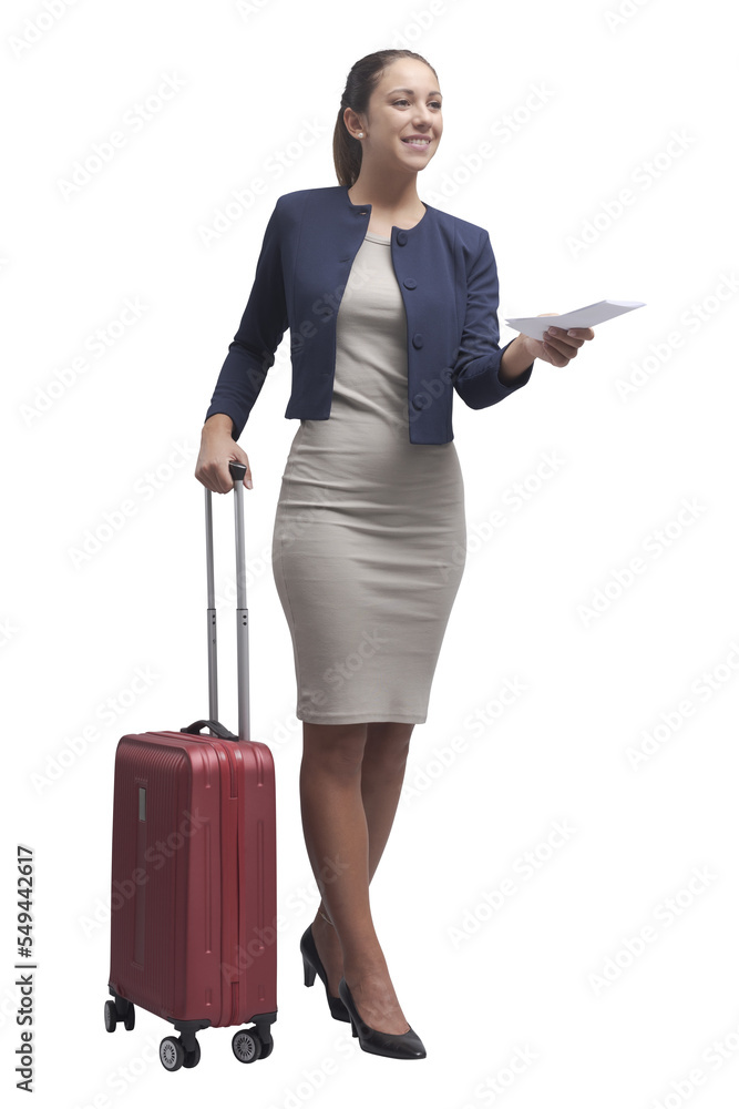 PNG file no background Traveling woman holding a ticket PNG file no background Traveling woman holding a ticket