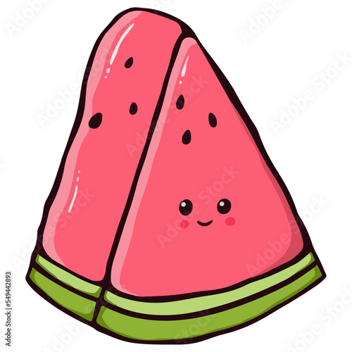 object watermelon cute illustration
