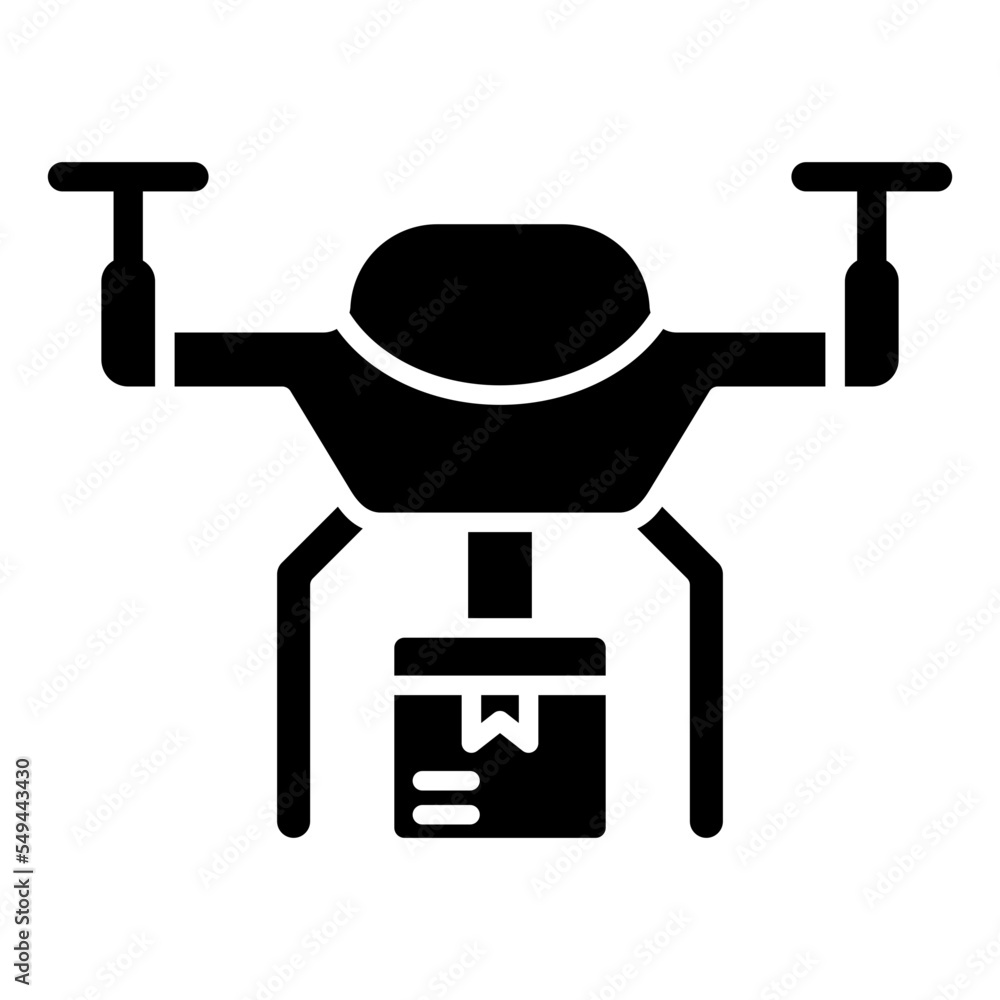 Drone Delivery Glyph Icon Drone Delivery Glyph Icon