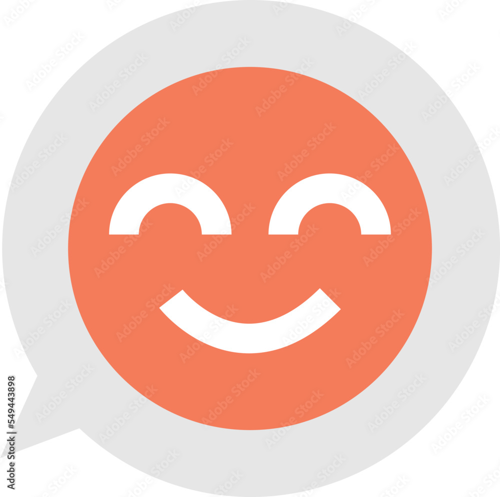 smiley face emoji on text box illustration in minimal style