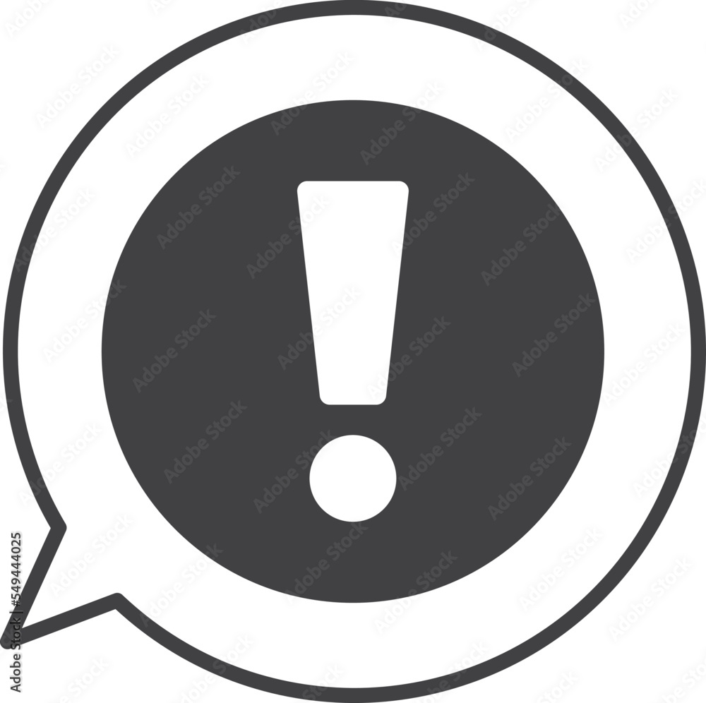 exclamation mark on text box illustration in minimal style exclamation mark on text box illustration in minimal style