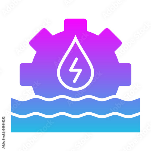 Hydro Power Glyph Gradient Icon