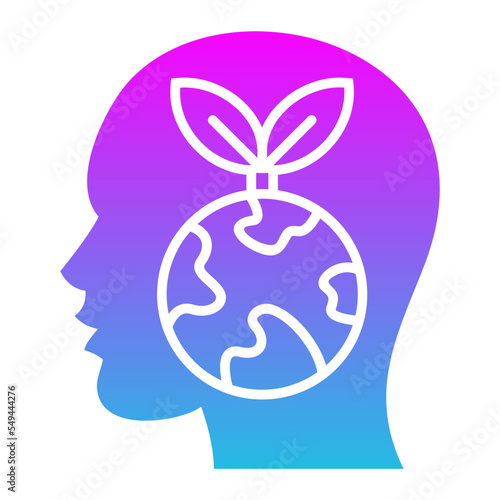Think Eco Glyph Gradient Icon