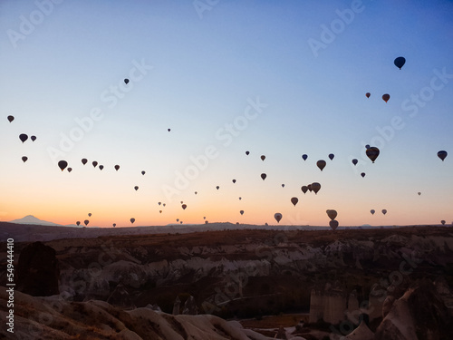 Hot air balloons at sunrise. Cappadocia, Turkey