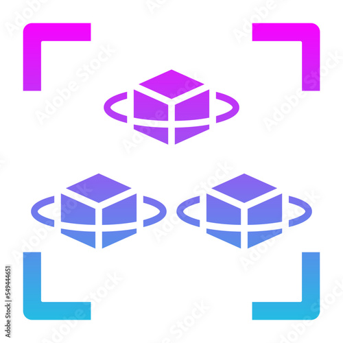 Cubes Glyph Gradient Icon