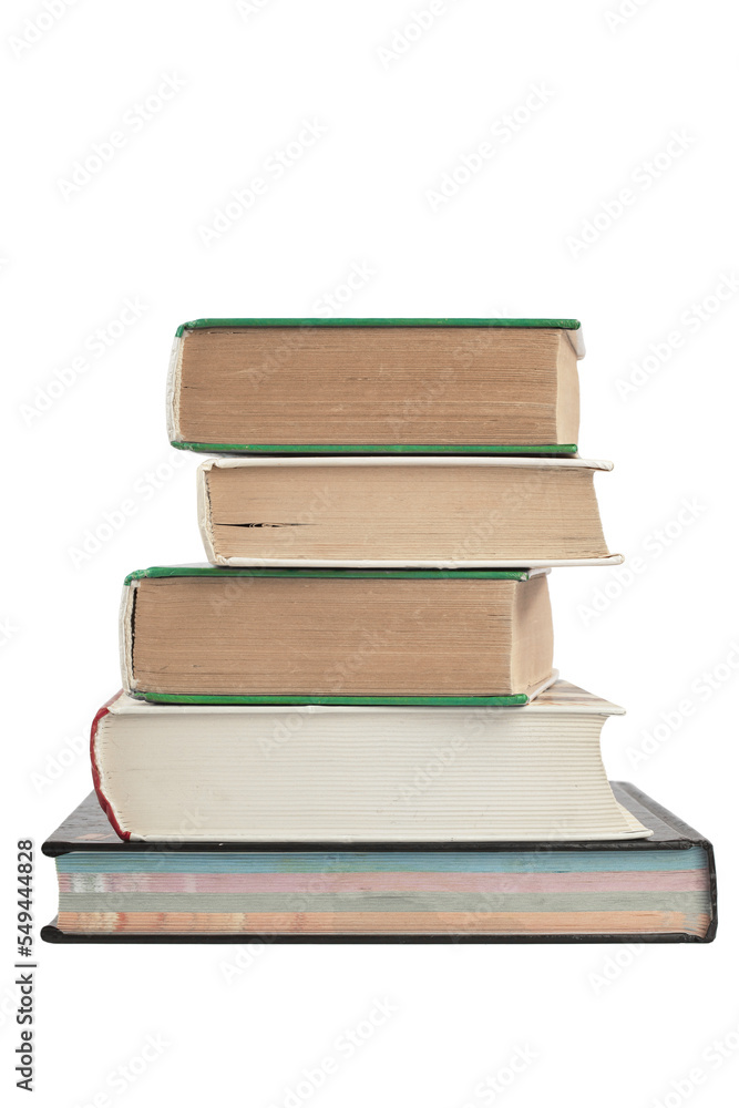 a stack of thick hardcover books, isolate on a white background a stack of thick hardcover books, isolate on a white background