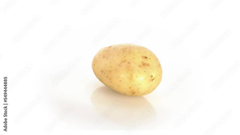 potato spinning isolated on white background potato spinning isolated on white background