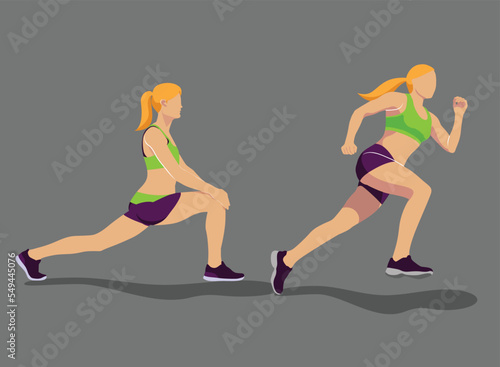 Woman Workout gym exercise in vector illustration