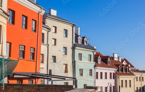 Colorful houses on the hill in Lublin, Poland