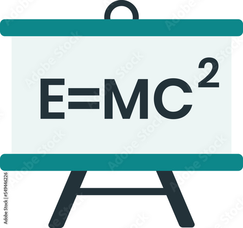 White board with scientific equations illustration in minimal style