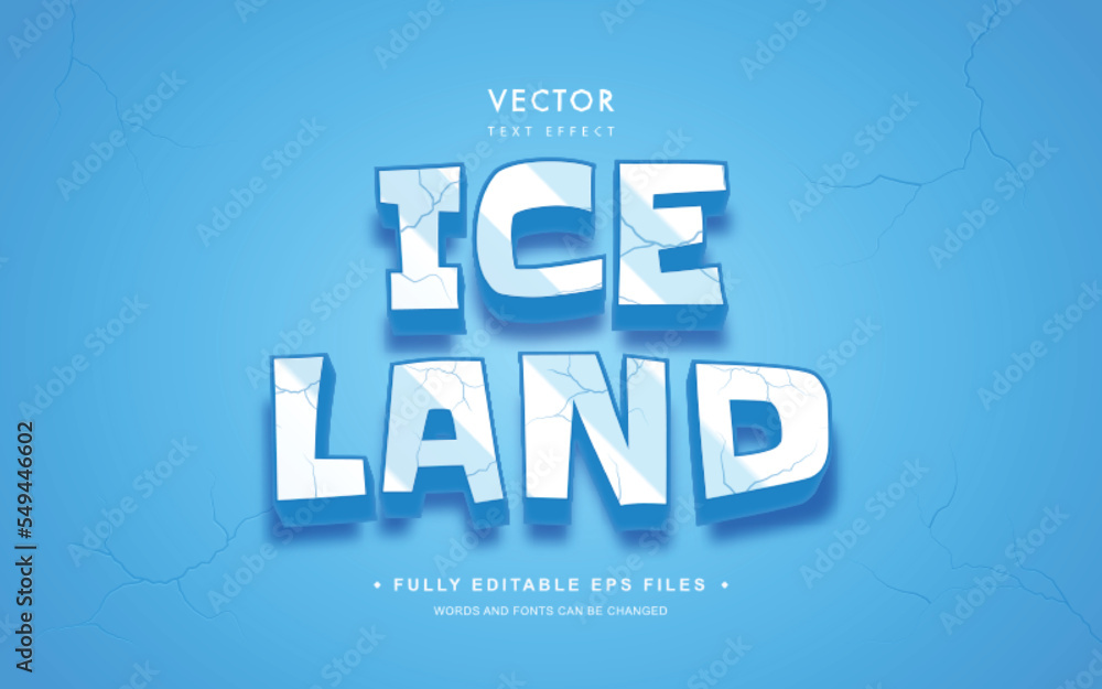 Vector Editable Text Effect in Ice Land Style Vector Editable Text Effect in Ice Land Style