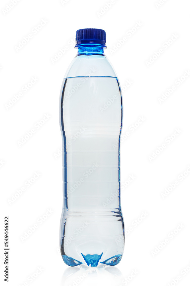 plastic bottle with mineral drinking water isolate on a white background plastic bottle with mineral drinking water isolate on a white background
