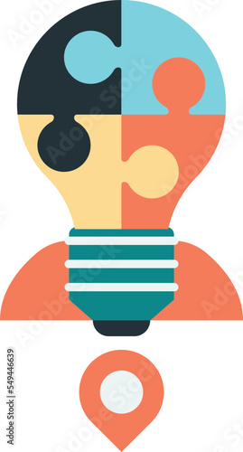 light bulb with rocket illustration in minimal style