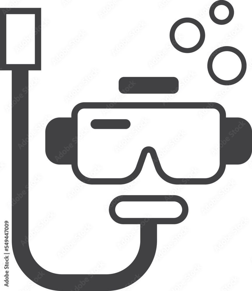 diving mask illustration in minimal style diving mask illustration in minimal style