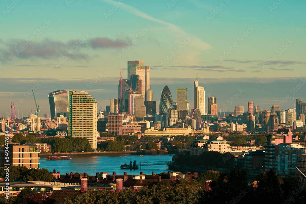 Obraz premium London city view. Skyward view of London City skyscrapers. UK, England, London. Skyscrapers in City of London. 