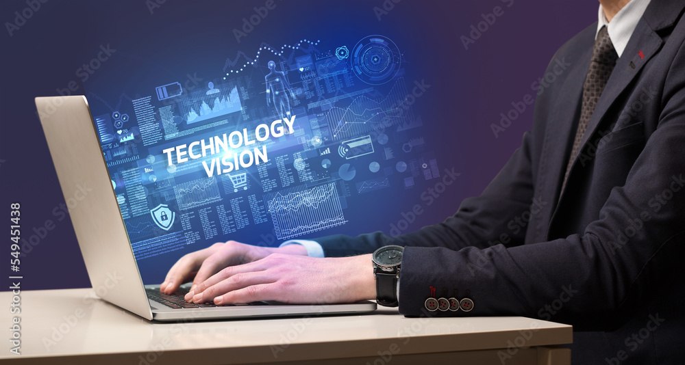Businessman working on laptop concept Businessman working on laptop concept