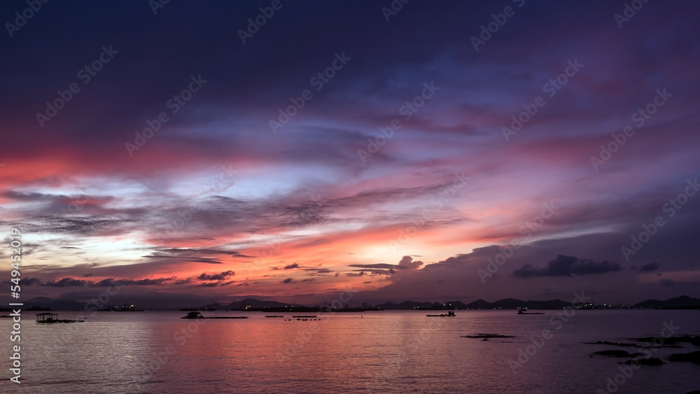 Sky at sunrise by the sea in Thailand