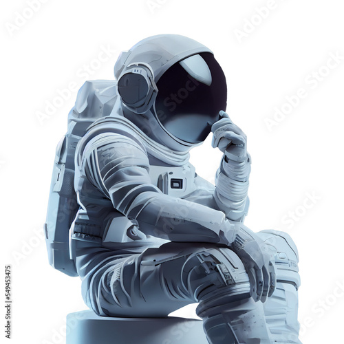 Fotografija Astronaut spaceman 3d illustration space station in outer space