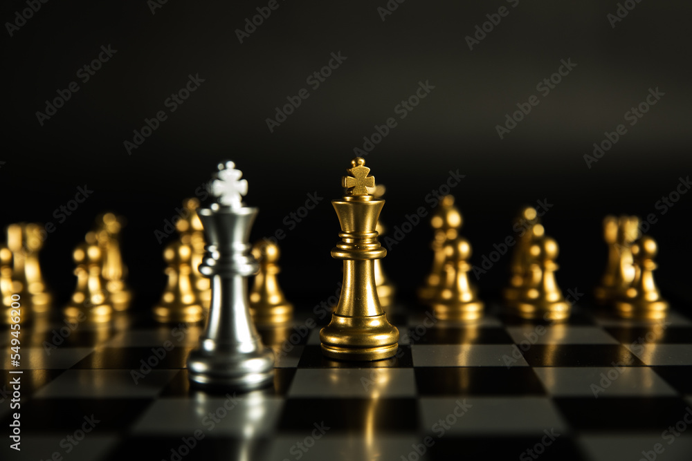 Chess pieces on the board Chess pieces on the board