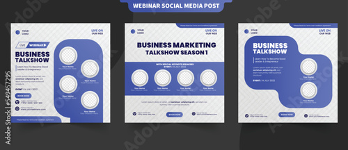 business talkshow and digital marketing  webinar course for social media post banner with editable photo template