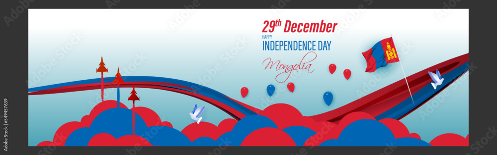 Naklejka premium Vector illustration of happy Mongolia independence day