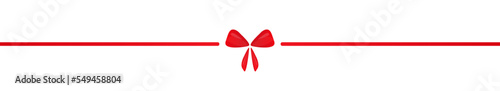 Czerwona kokardka linia wstążka red bow line ribbon