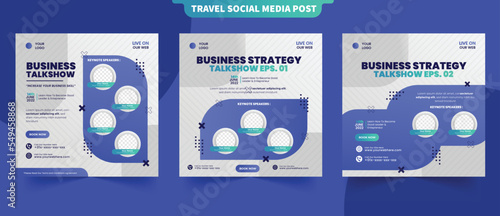 Digital marketing and webinar course for social media post banner flyer template
