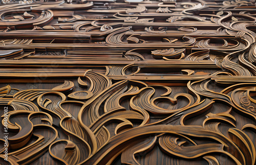 Intricate wood carving texture