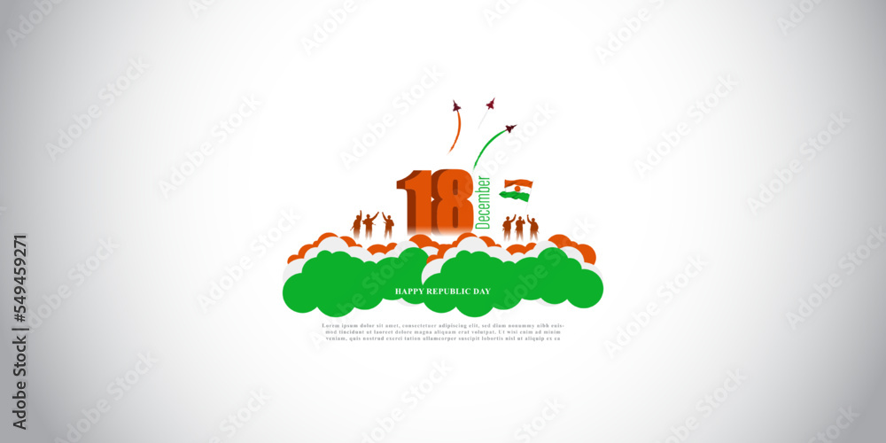 Obraz premium Vector illustration of happy Niger republic day