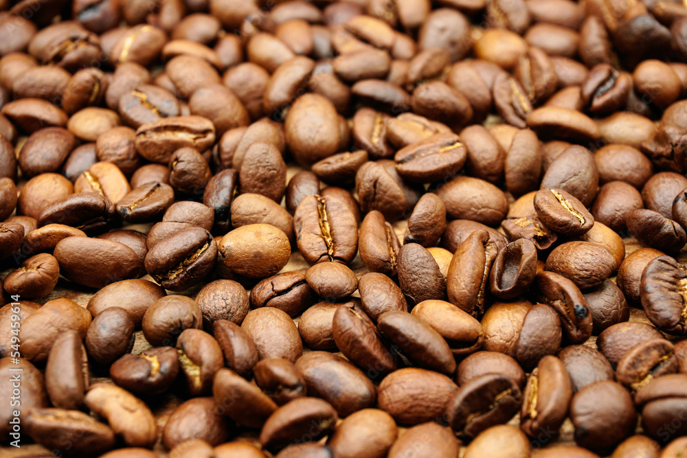 Roasted coffee beans full frame background Roasted coffee beans full frame background