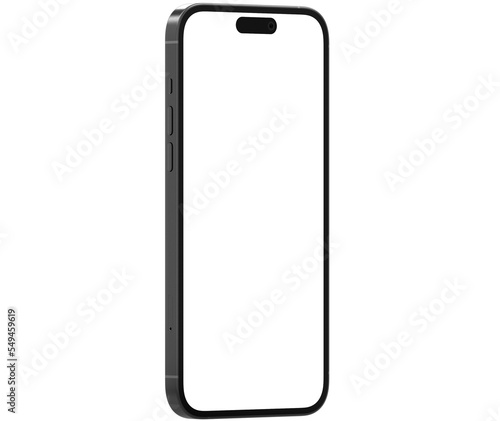 smart phone included with social media emojis created for mockups with blank screen on isolated empty screen
